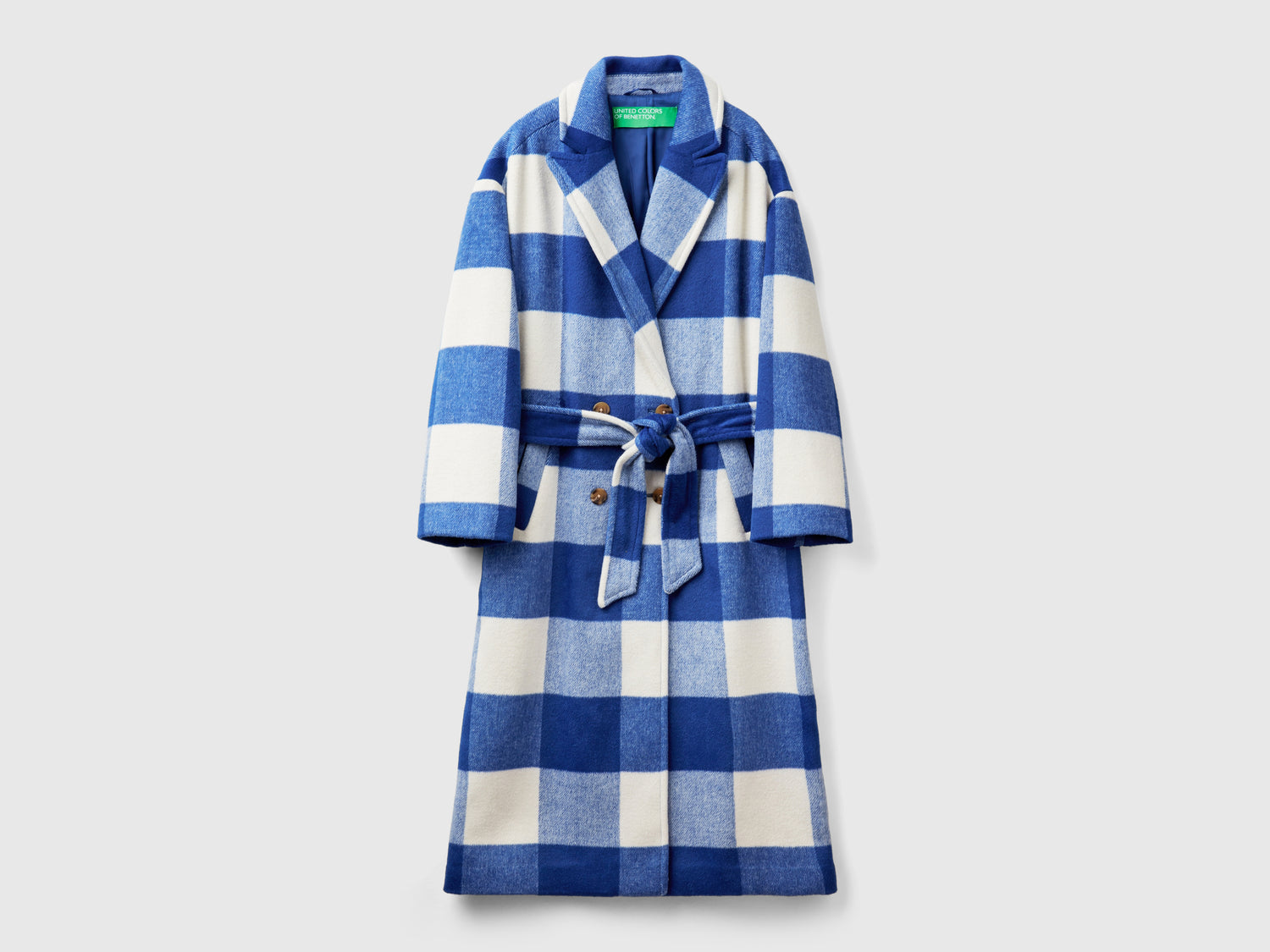 Cappotto doppiopetto a quadri da donna multi-color | Benetton Outlet
