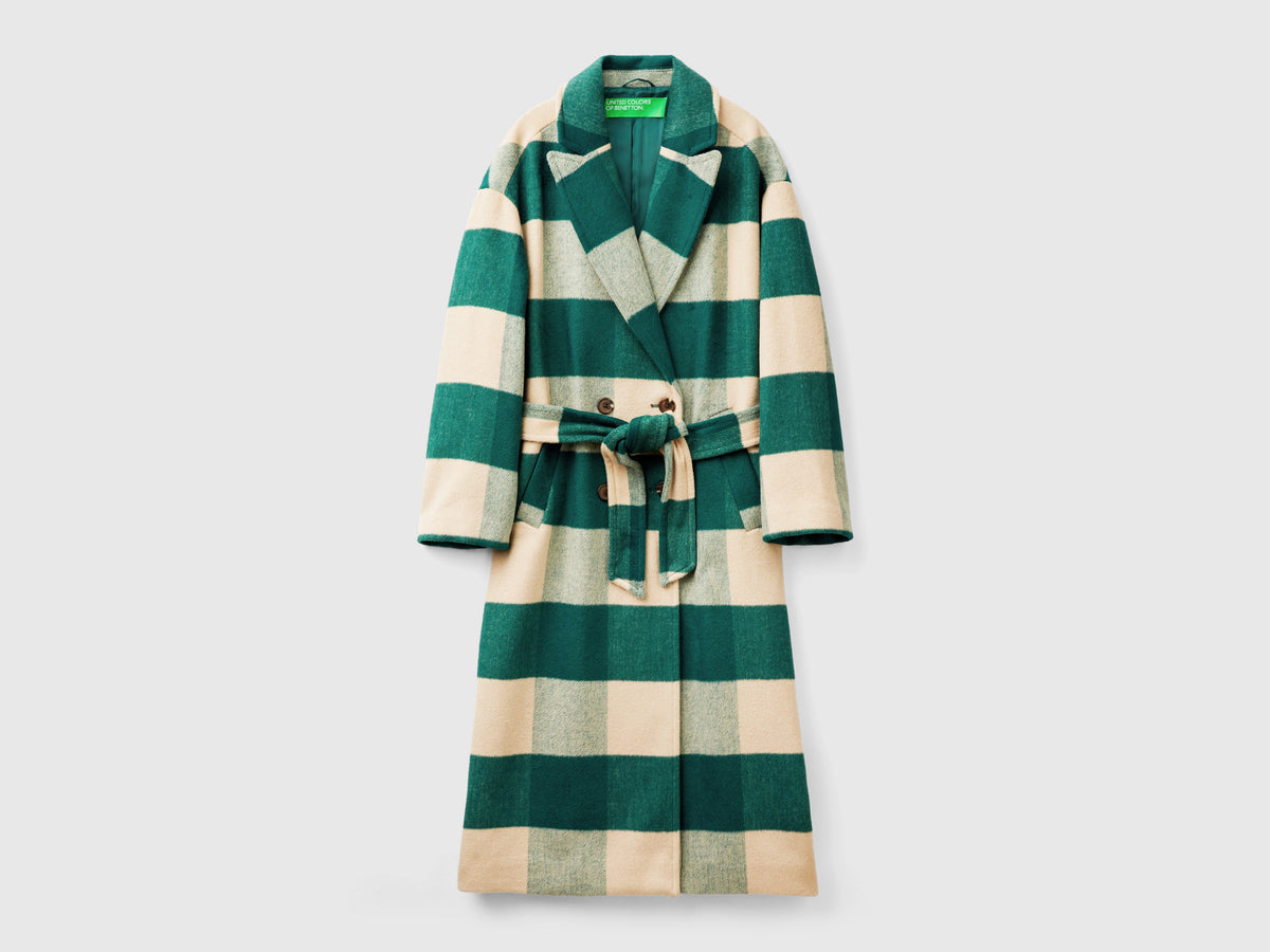 Cappotto doppiopetto a quadri