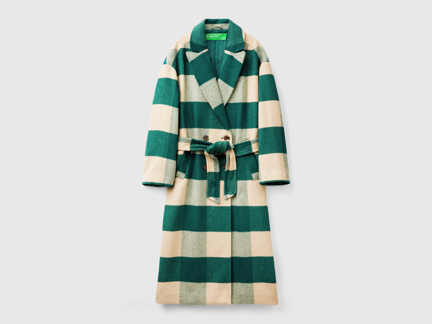 Cappotto doppiopetto a quadri da donna multi-color | Benetton Outlet
