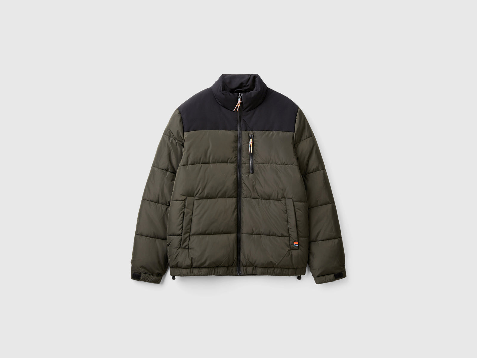 Piumino pesante color block da uomo verde scuro | Benetton Outlet