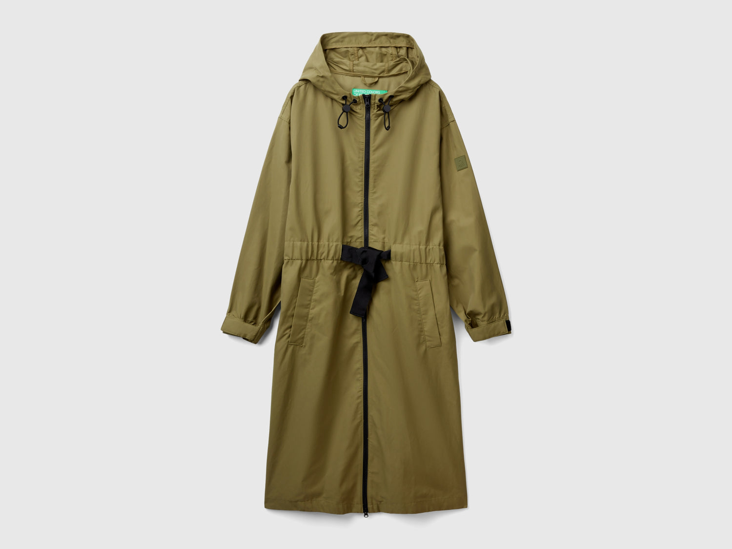 Parka in misto cotone e nylon "Rain Defender" da donna verde | Benetton Outlet