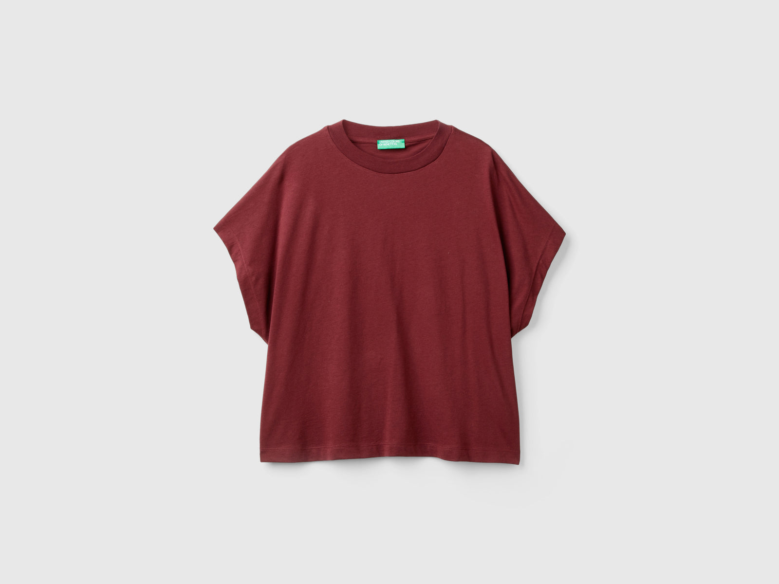 Maglietta con manica a kimono da donna bordeaux | Benetton Outlet