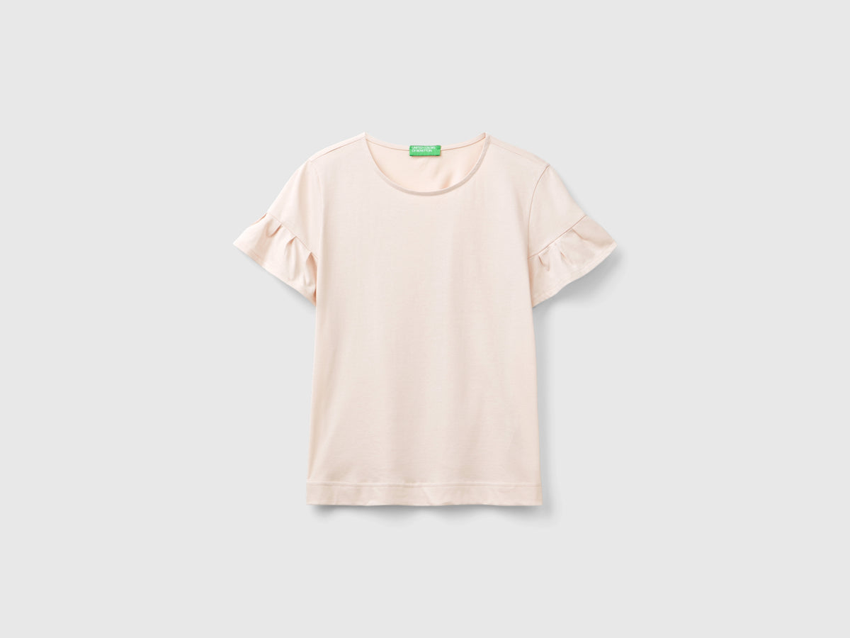 T-shirt con manica rouches