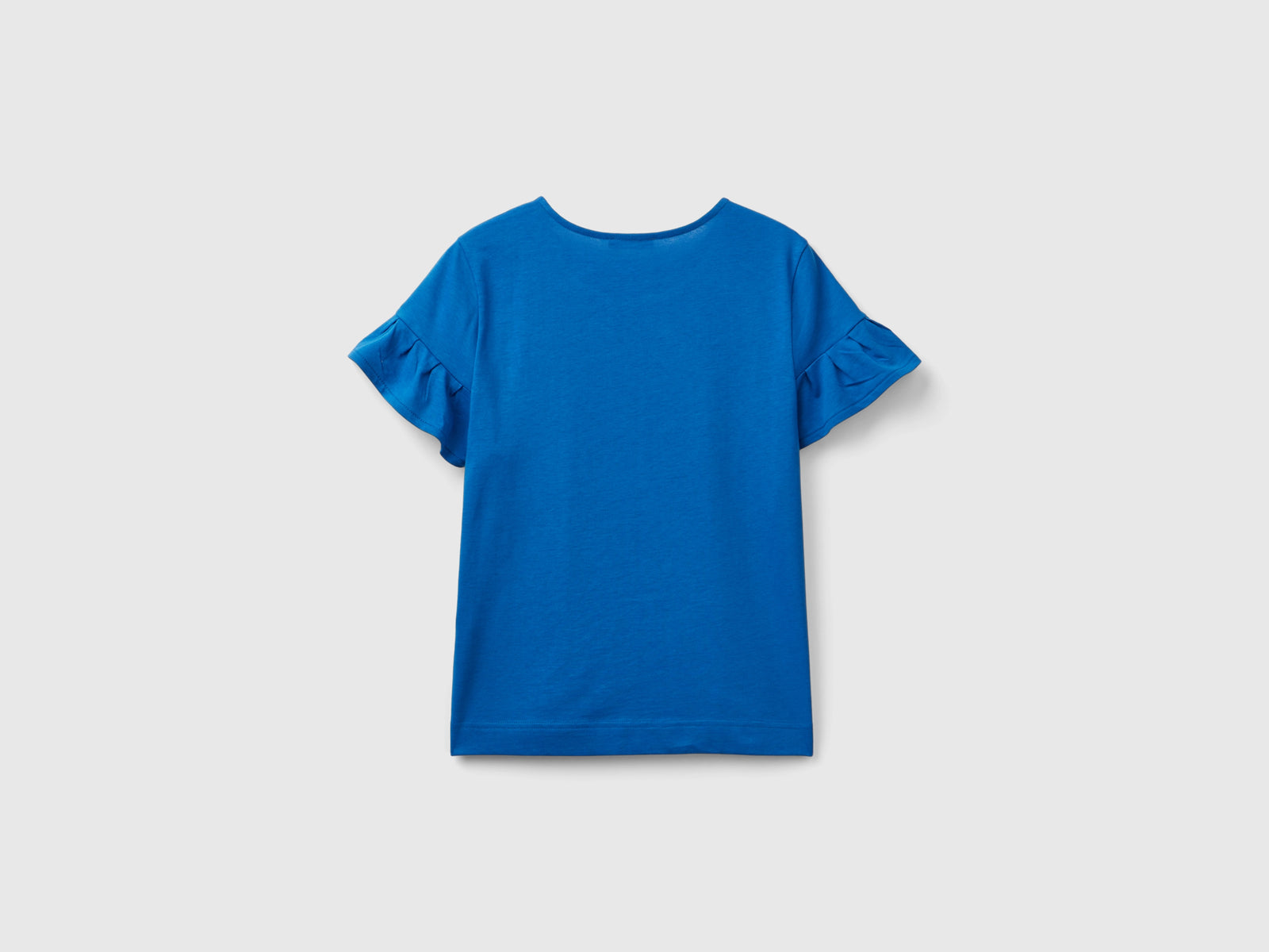 T-shirt con manica rouches da donna avio 2 | Benetton Outlet