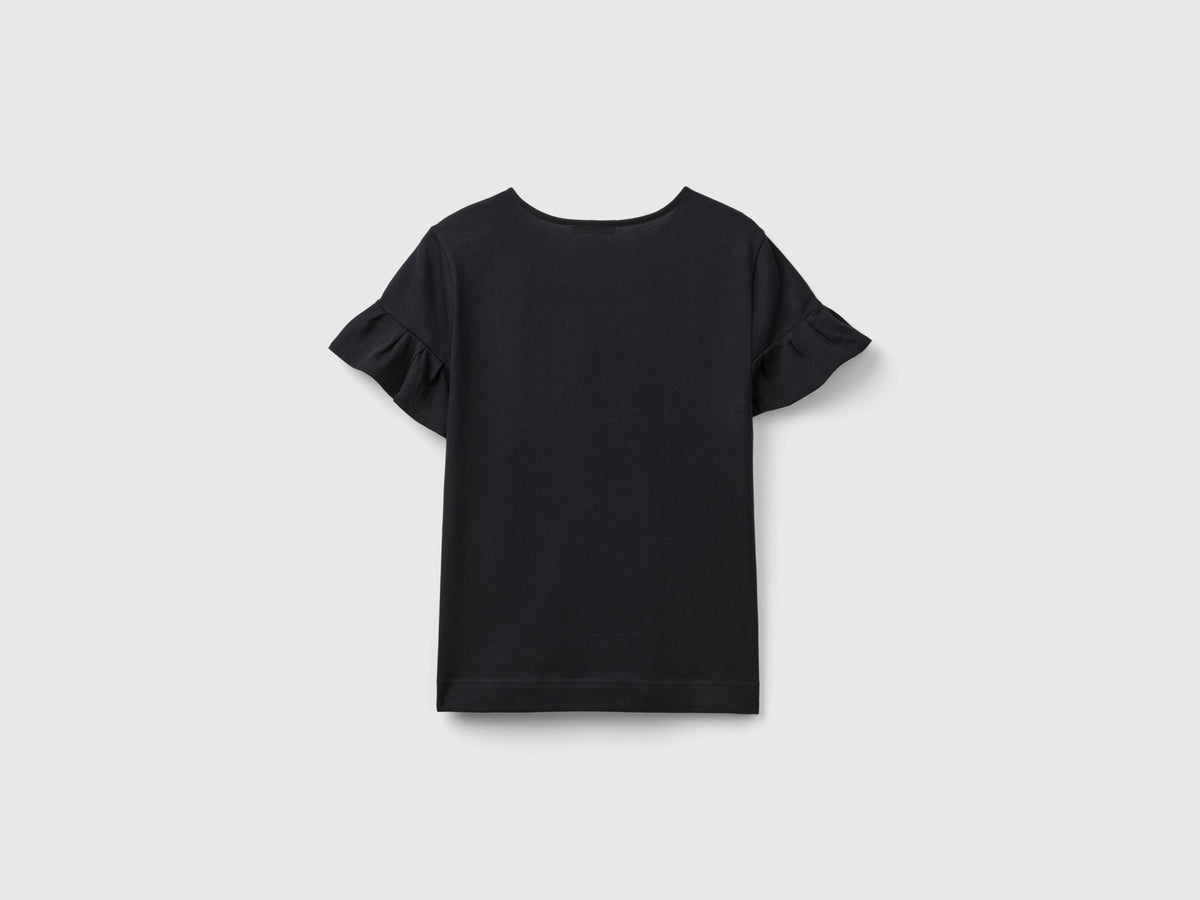 T-shirt con manica rouches