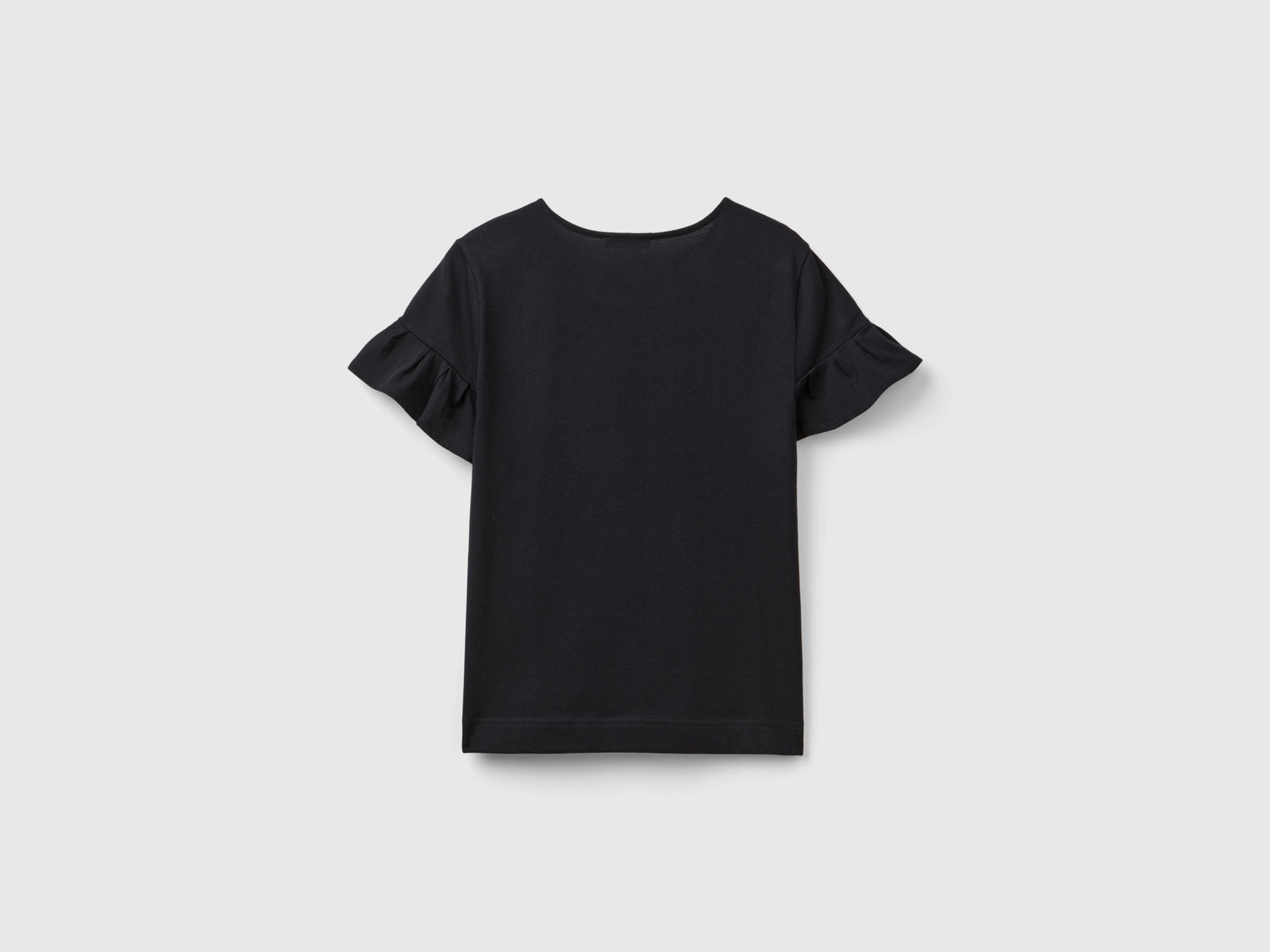 T-shirt con manica rouches da donna nero 2 | Benetton Outlet