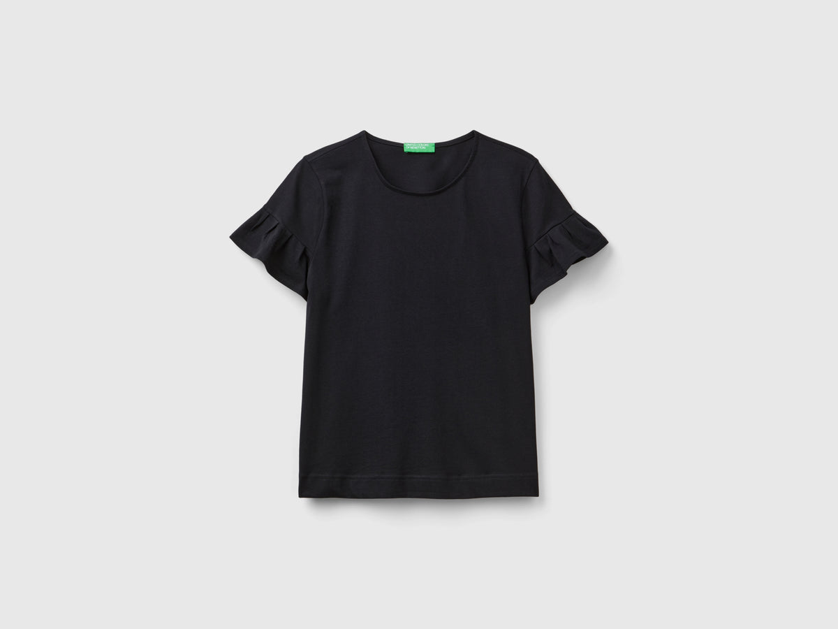 T-shirt con manica rouches