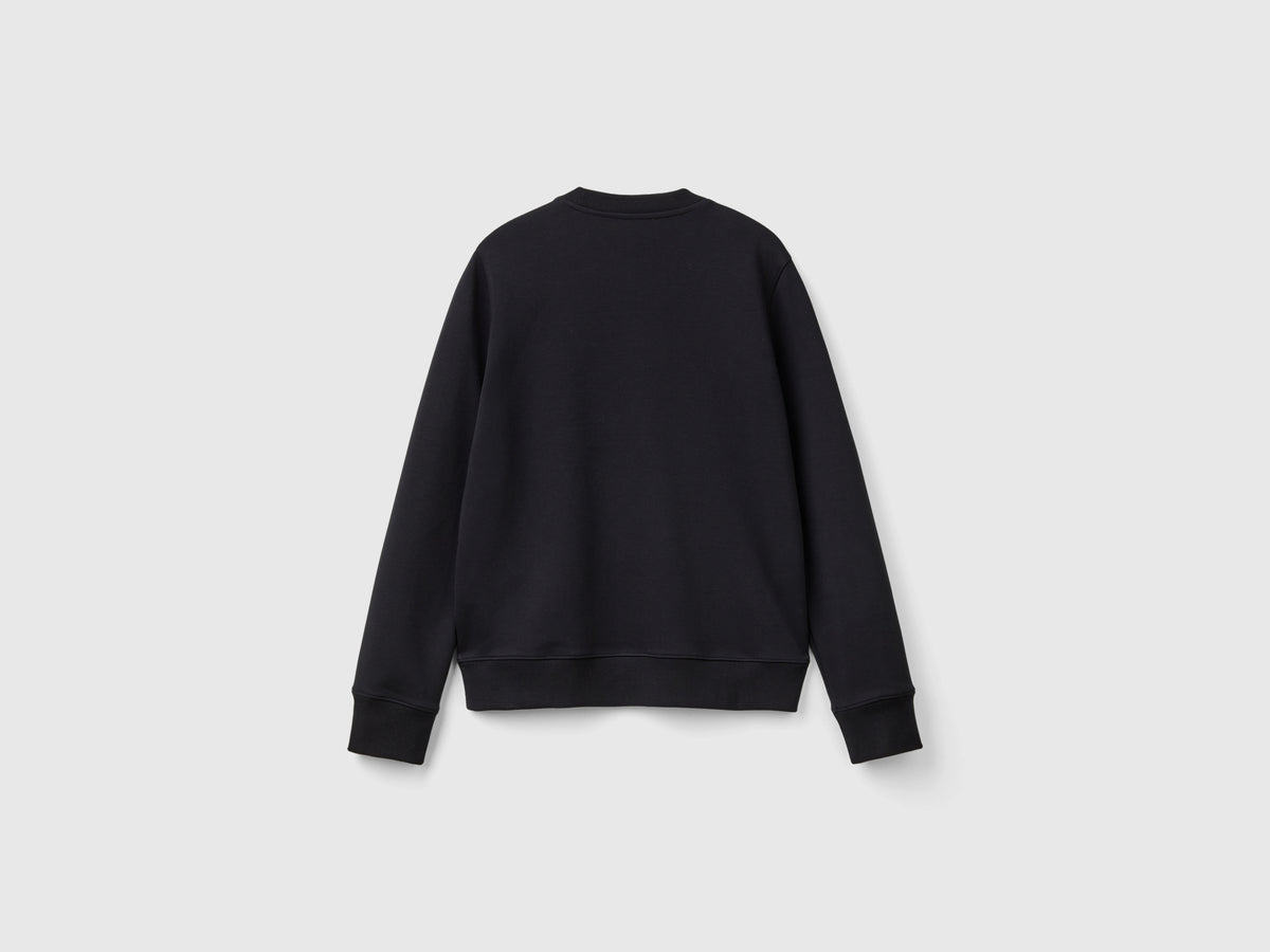 Sweatshirt with jewel-effect applications