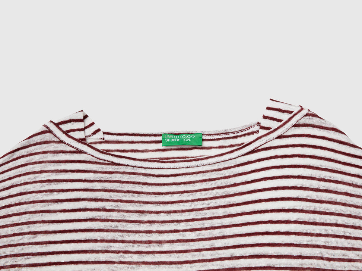 T-shirt a righe con manica a 3/4
