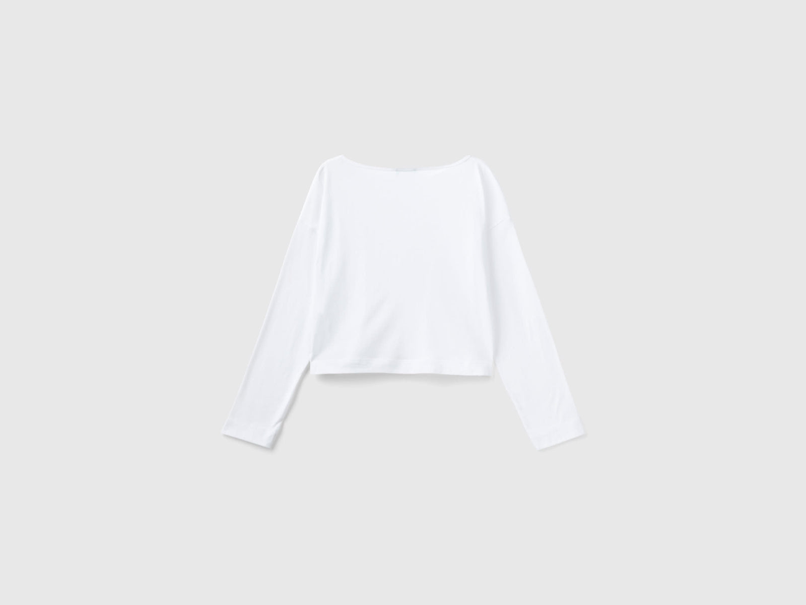 T-shirt in cotone a fibra lunga da donna bianco 2 | Benetton Outlet