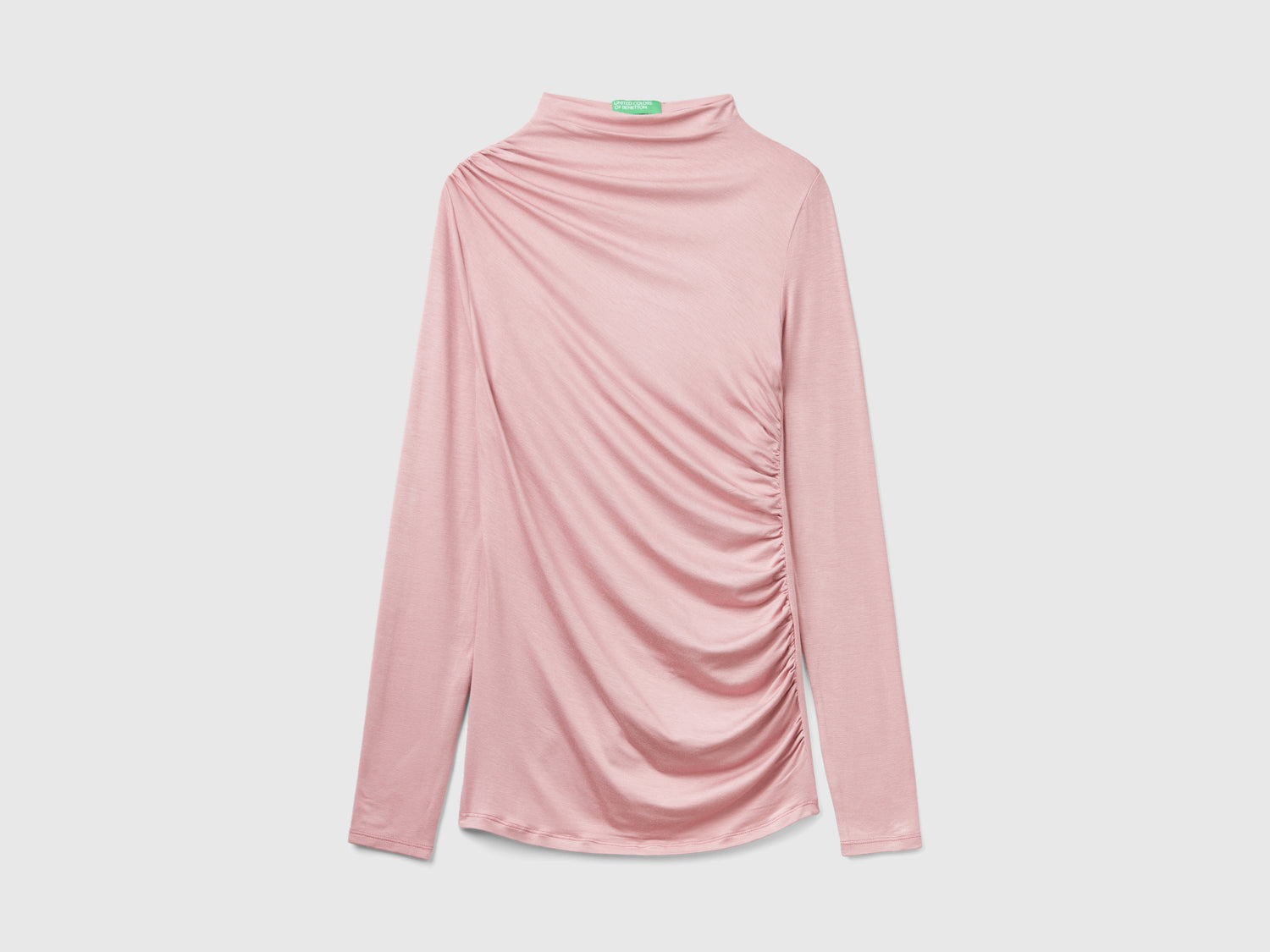 Maglietta slim fit in Modal stretch da donna malva | Benetton Outlet