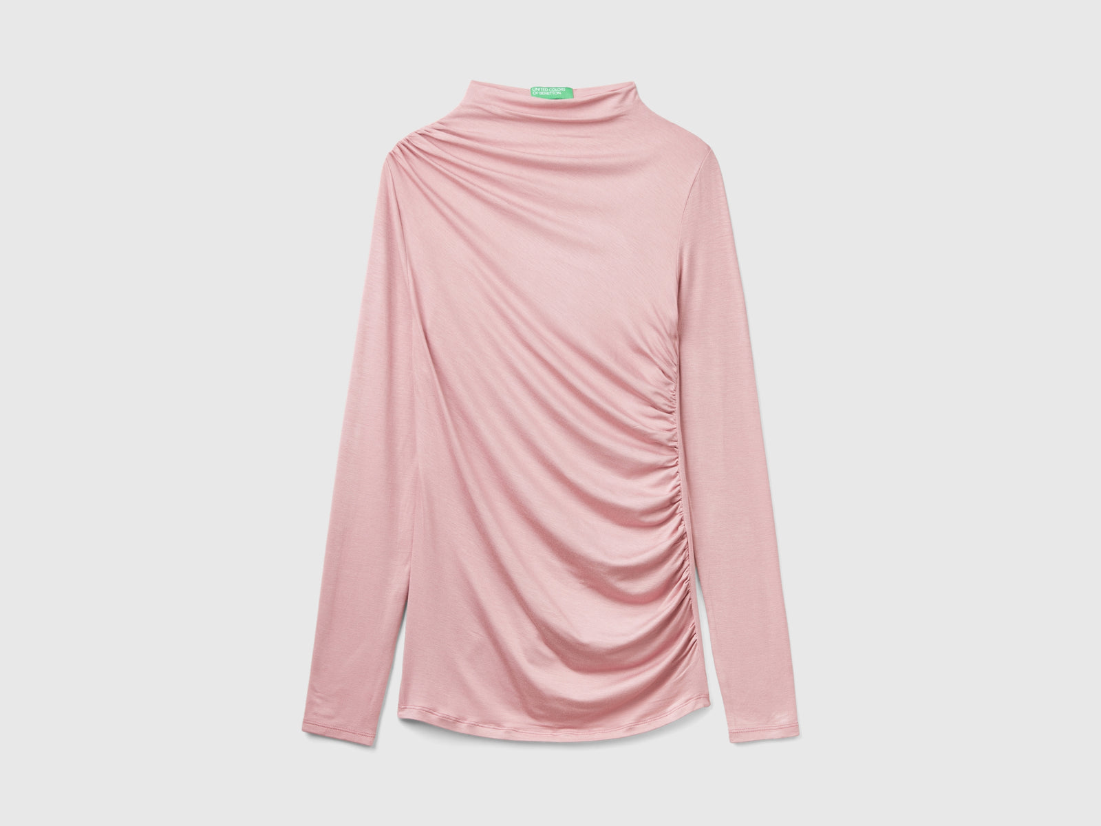 Maglietta slim fit in Modal stretch da donna malva | Benetton Outlet
