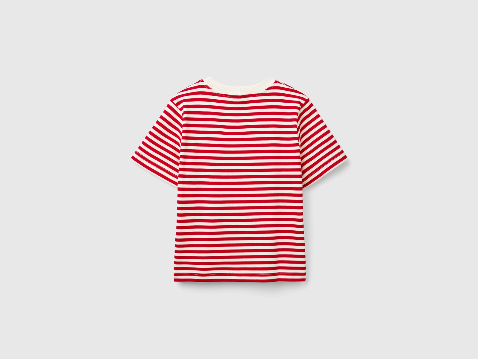 Maglietta a righe in caldo cotone da donna rosso 2 | Benetton Outlet