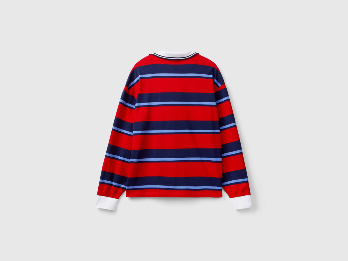 Polo a righe in puro cotone