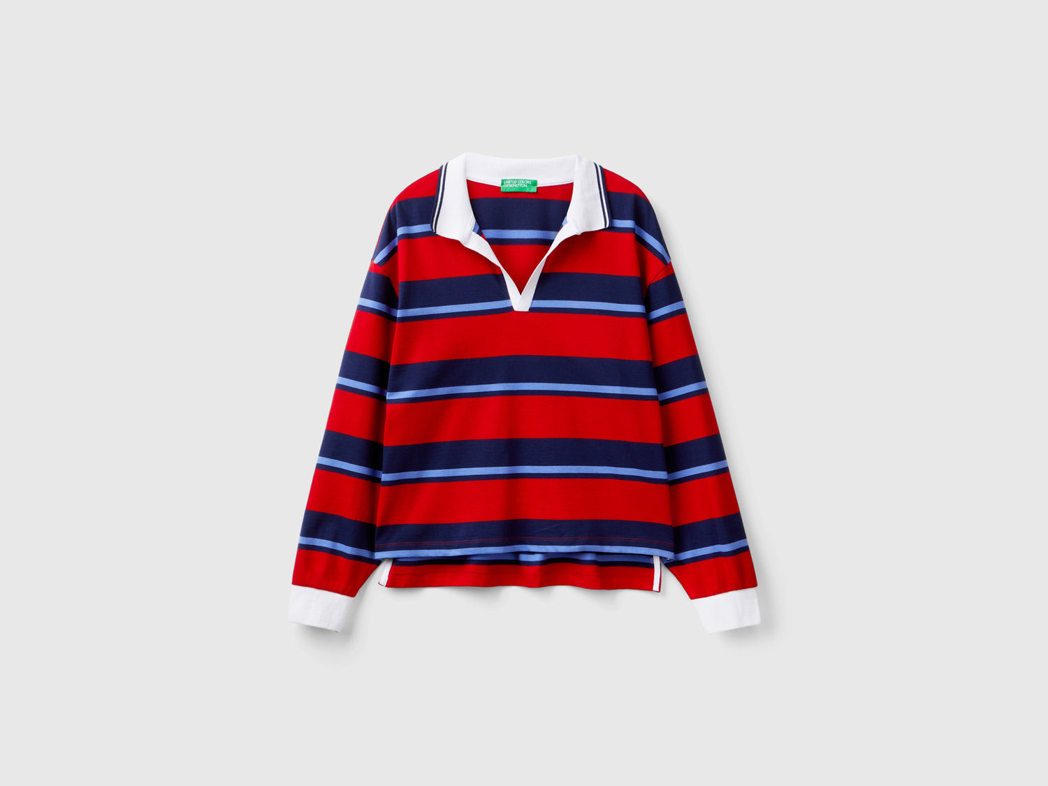 Polo a righe in puro cotone da donna multi-color | Benetton Outlet