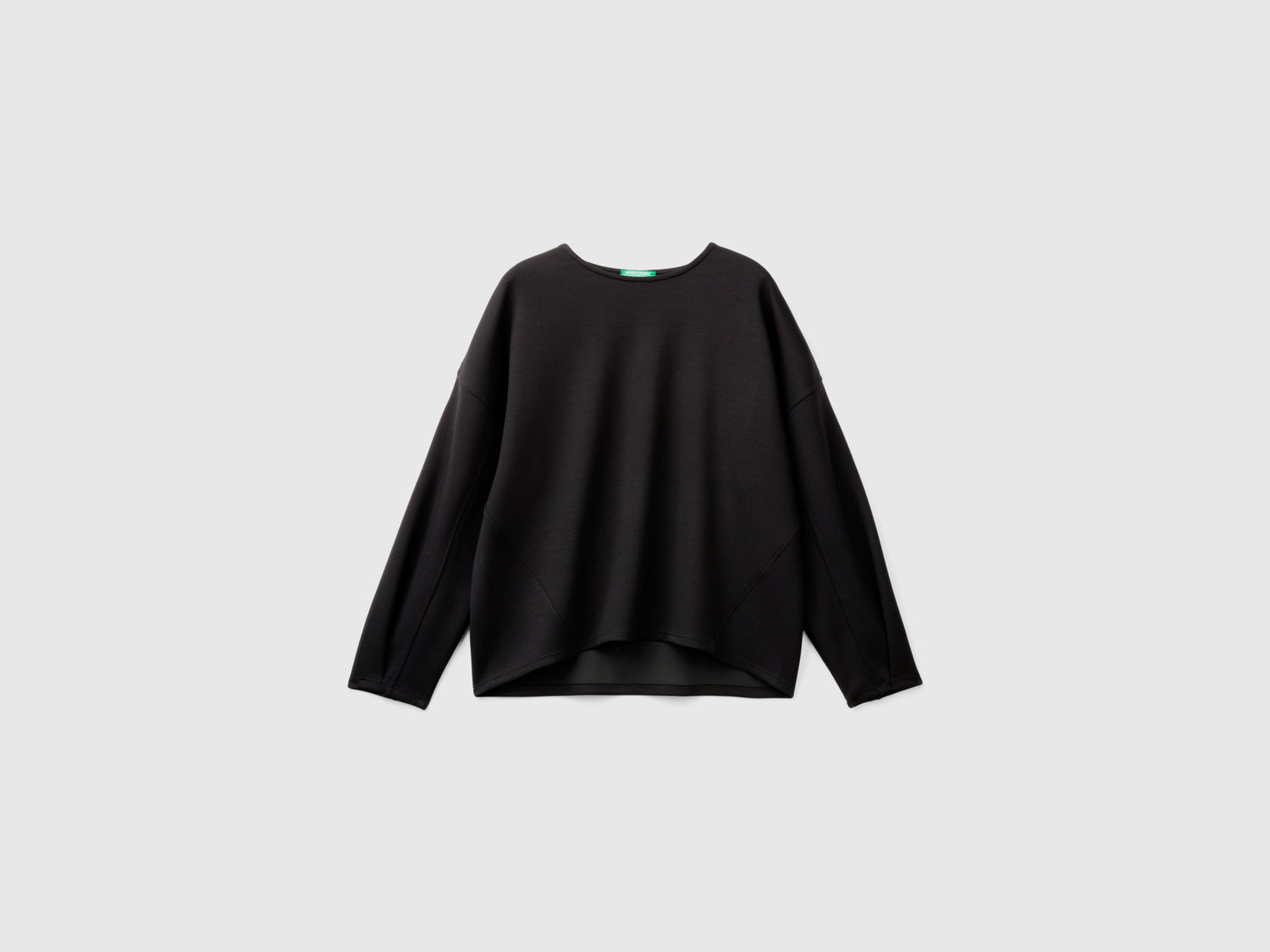 Lightweight sweatshirt in cotton and modal blend da donna nero | Benetton Outlet