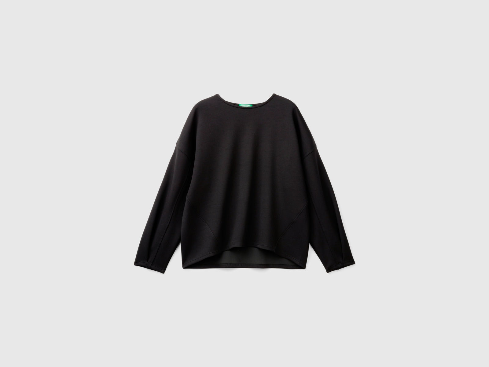 Lightweight sweatshirt in cotton and modal blend da donna nero | Benetton Outlet