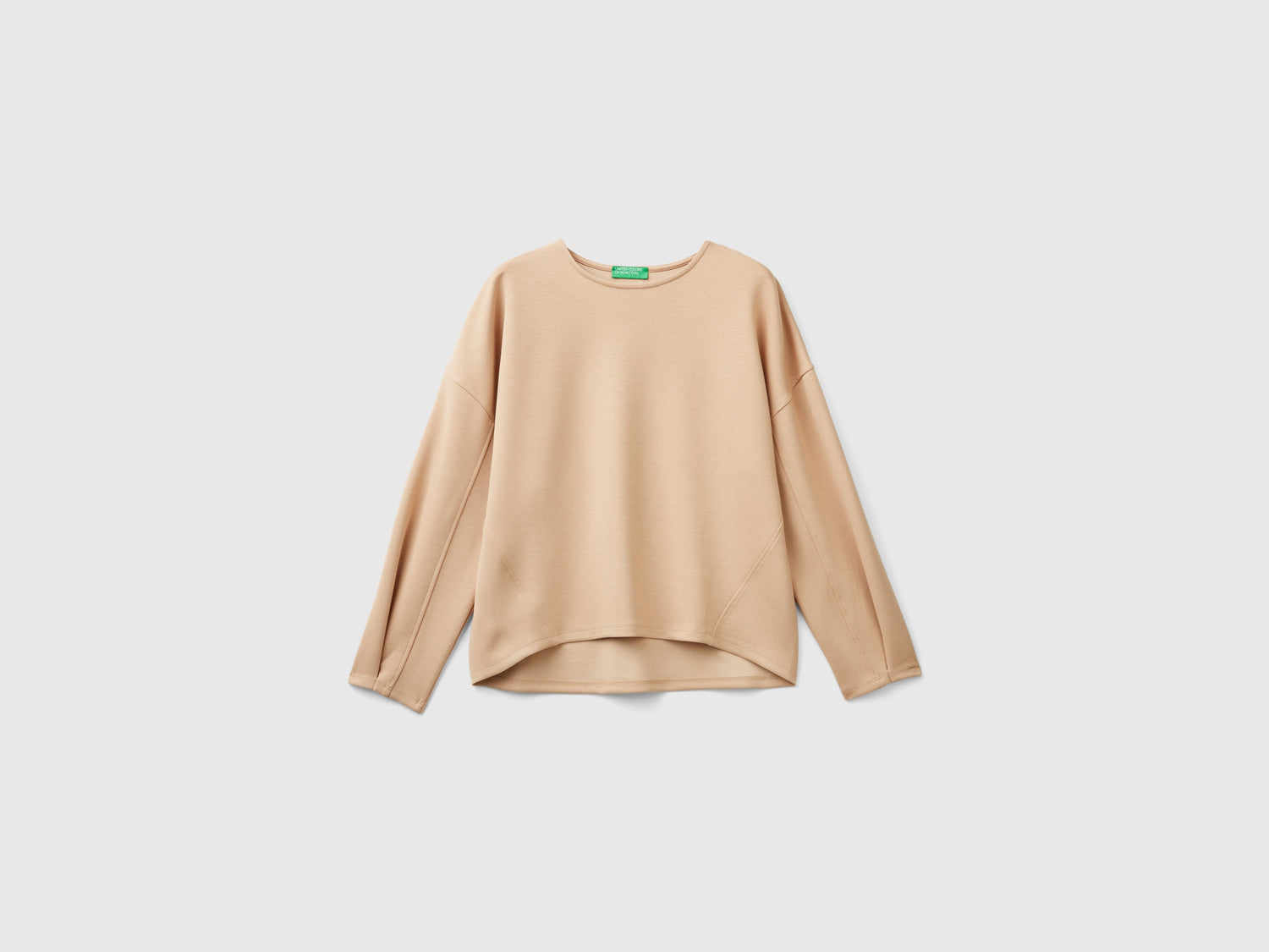 Lightweight sweatshirt in cotton and modal blend da donna beige | Benetton Outlet