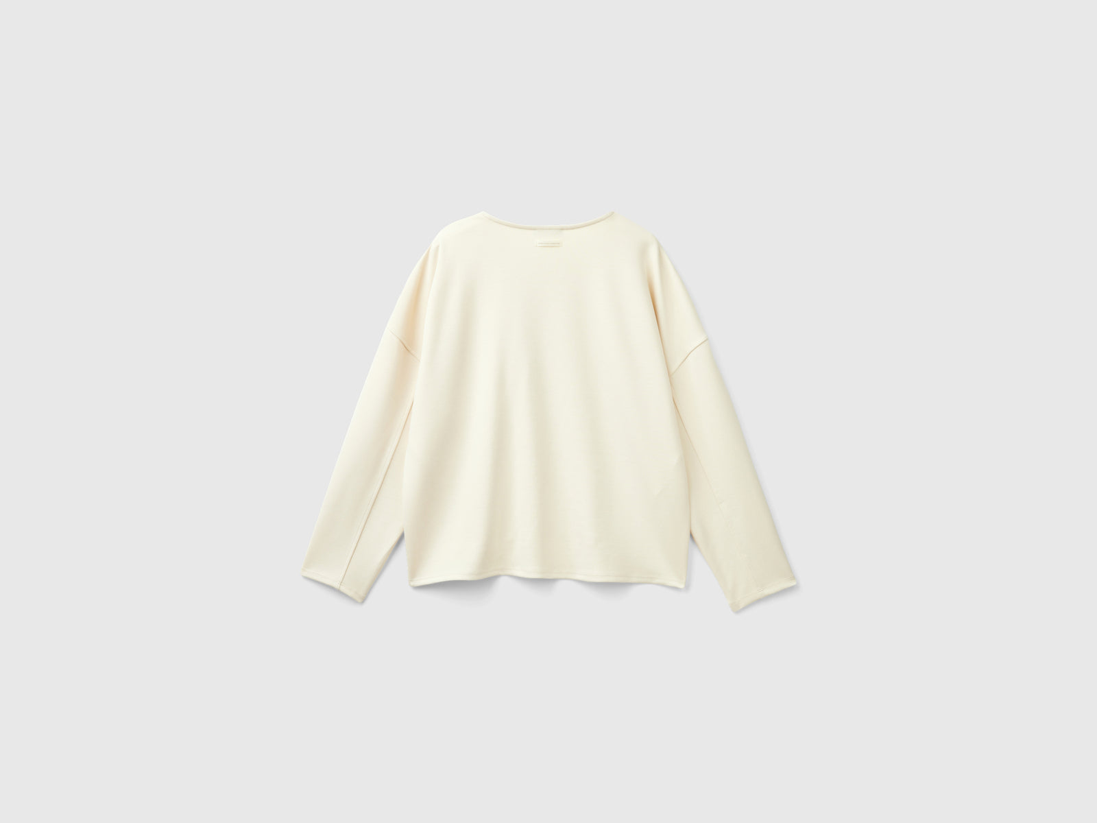 Lightweight sweatshirt in cotton and modal blend da donna bianco panna 2 | Benetton Outlet