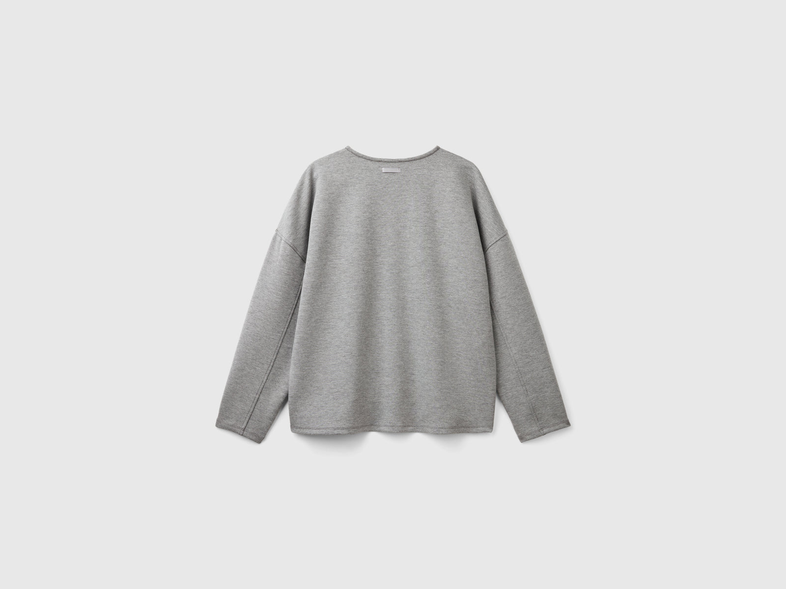 Lightweight sweatshirt in cotton and modal blend da donna grigio chiaro 2 | Benetton Outlet