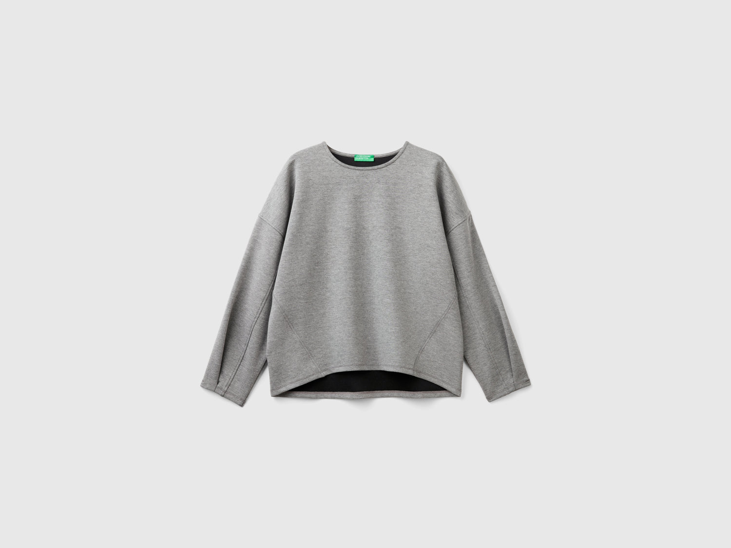 Lightweight sweatshirt in cotton and modal blend da donna grigio chiaro | Benetton Outlet
