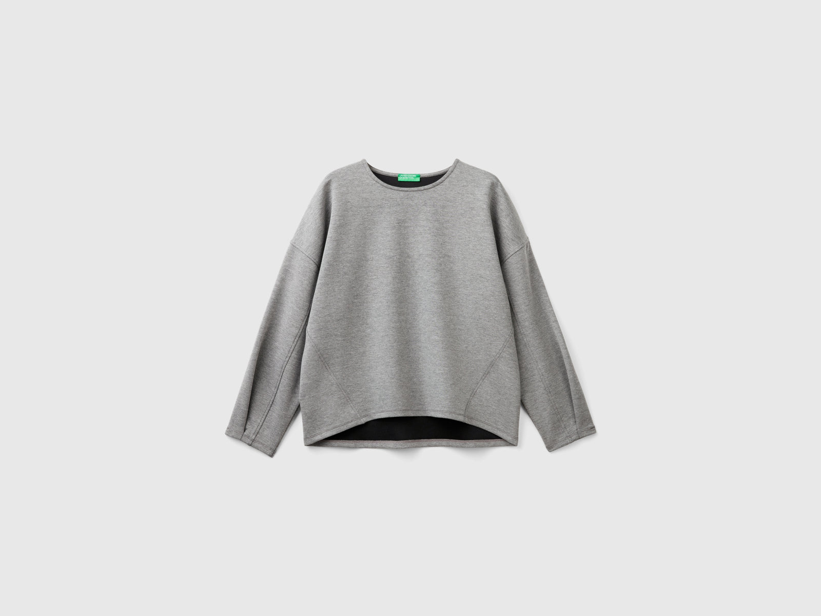 Lightweight sweatshirt in cotton and modal blend da donna grigio chiaro | Benetton Outlet