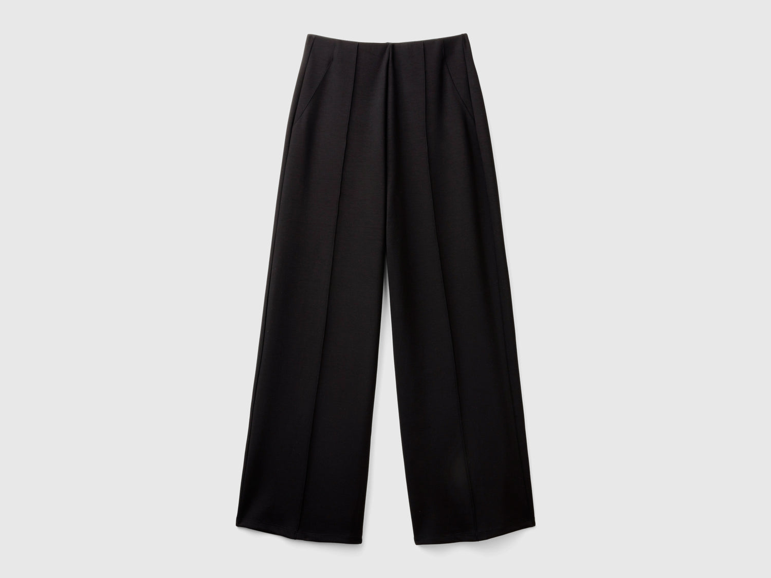 Pantaloni leggeri in misto cotone e Modal da donna nero | Benetton Outlet