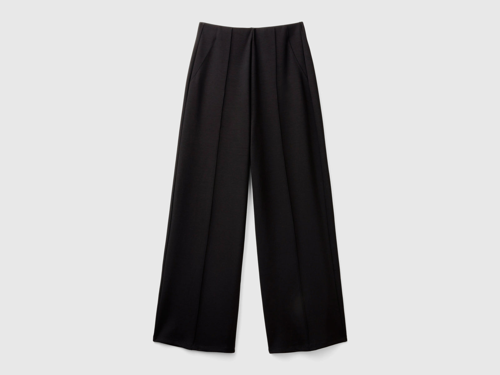 Lightweight trousers in cotton and modal blend da donna nero | Benetton Outlet
