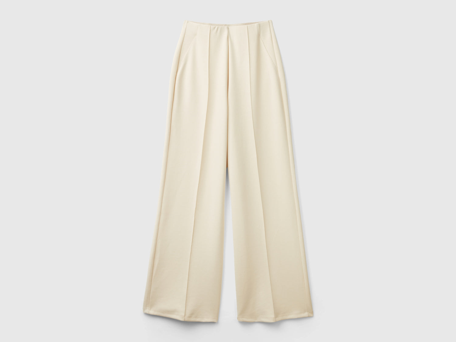 Pantaloni leggeri in misto cotone e Modal da donna bianco panna | Benetton Outlet