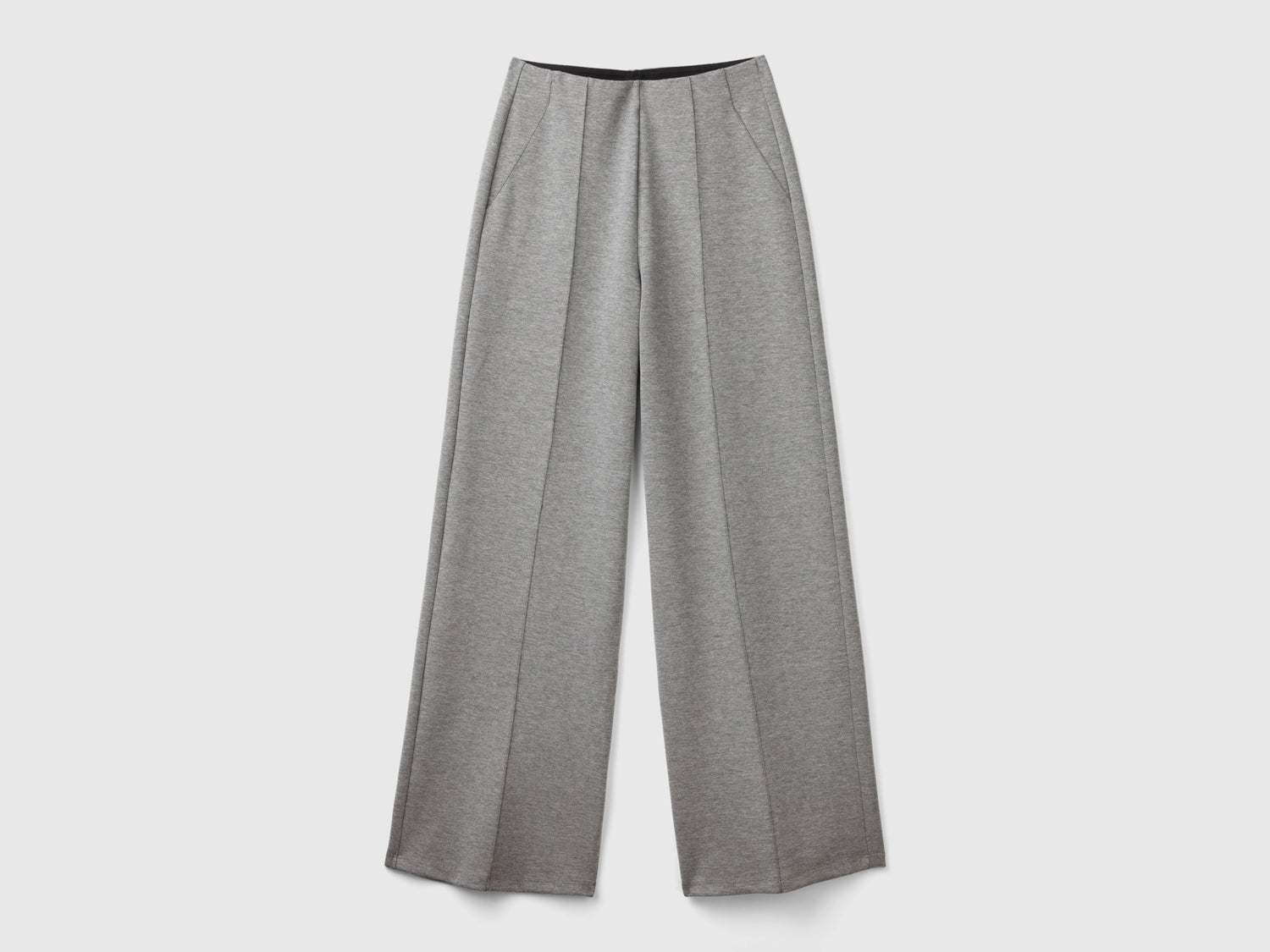 Pantaloni leggeri in misto cotone e Modal da donna grigio chiaro | Benetton Outlet