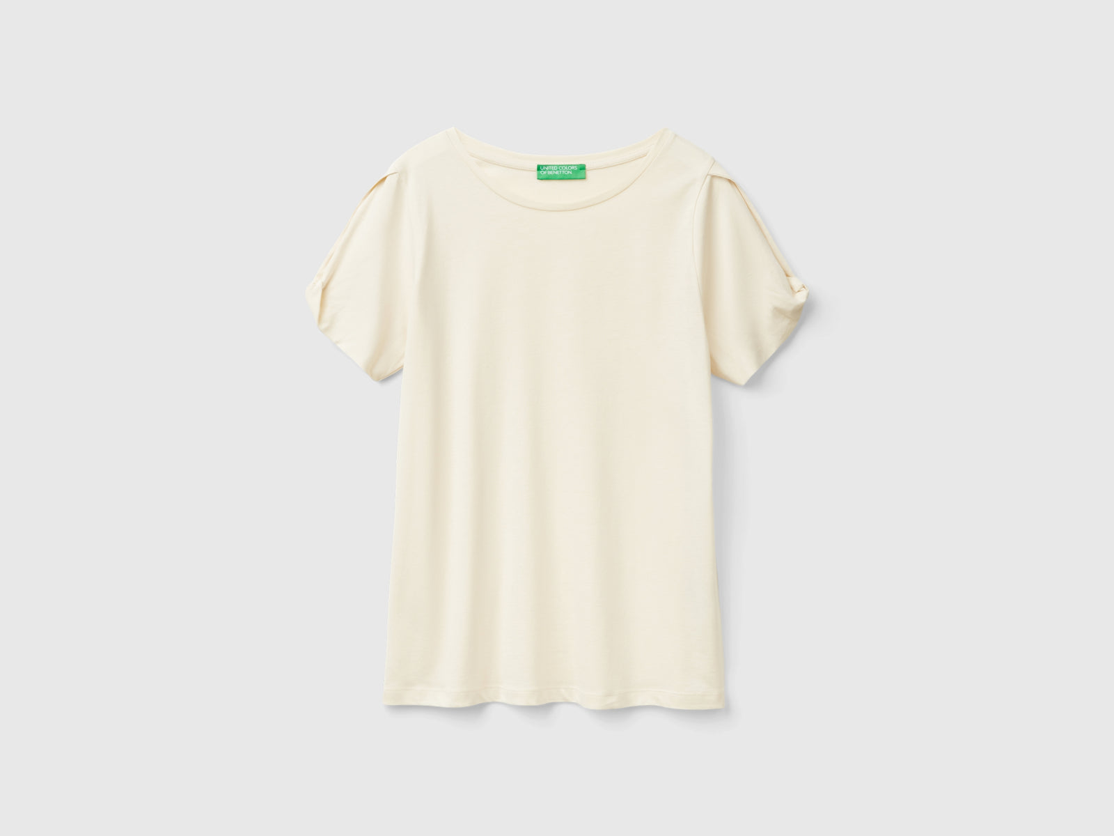 Maglietta in misto Modal da donna bianco panna | Benetton Outlet