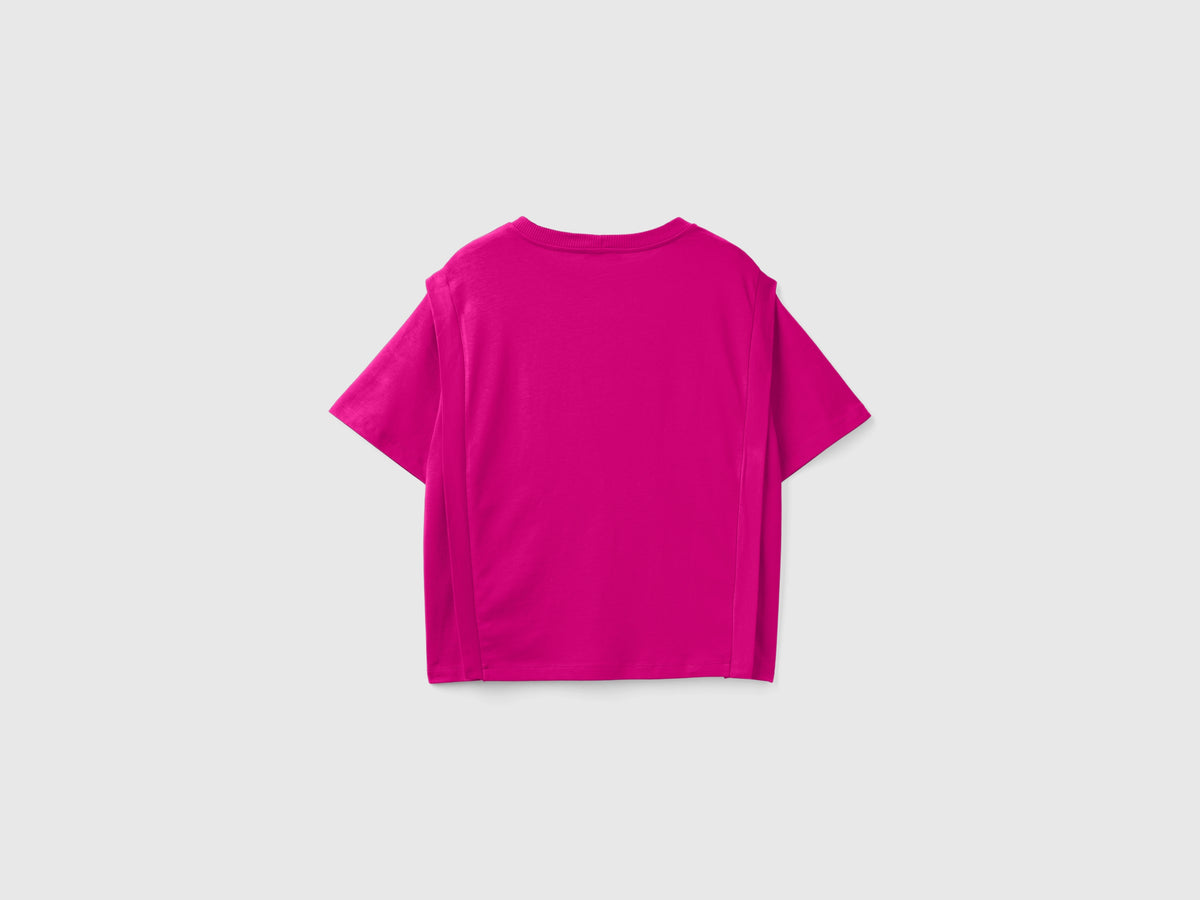 Regular fit T-shirt with pleats