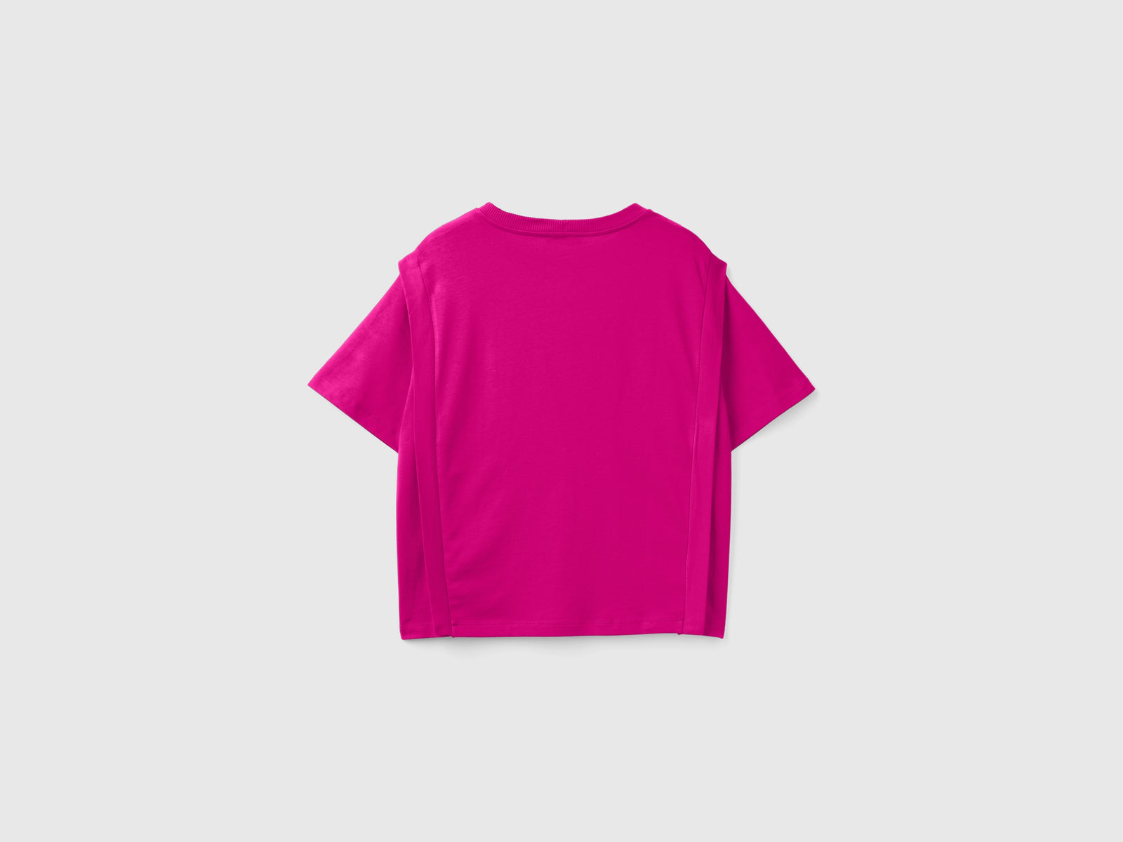 Regular fit T-shirt with pleats da donna ciclamino 2 | Benetton Outlet