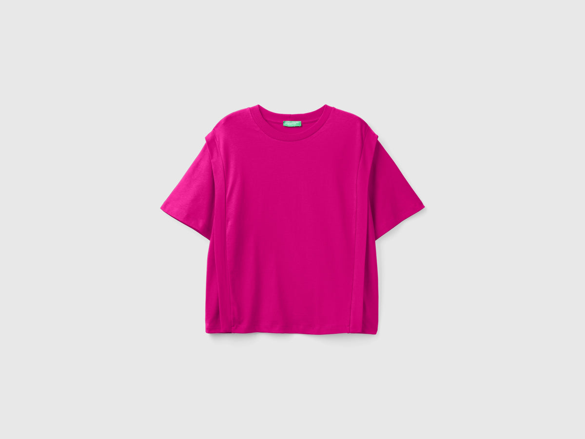 Regular fit T-shirt with pleats