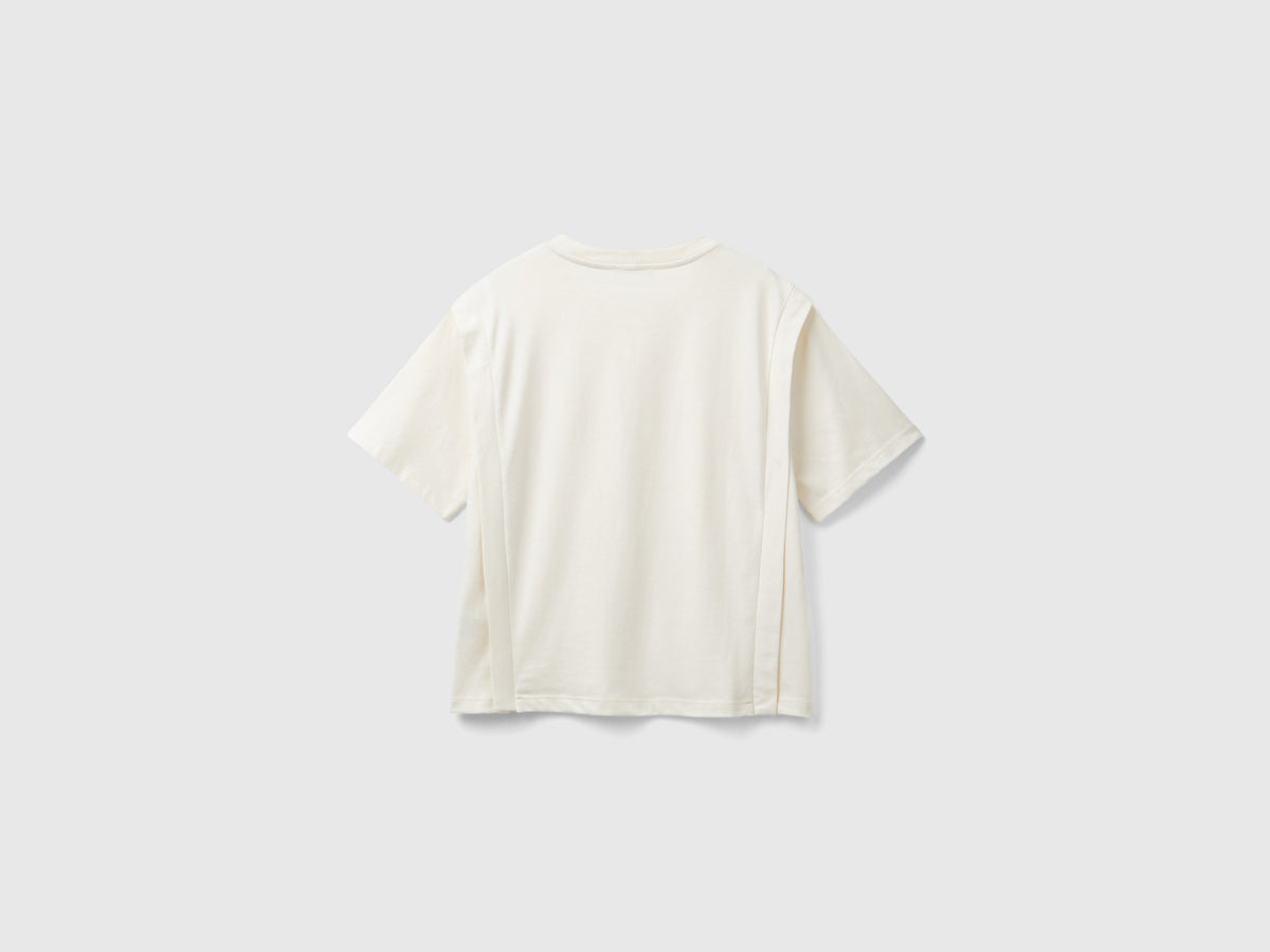 Regular fit T-shirt with pleats