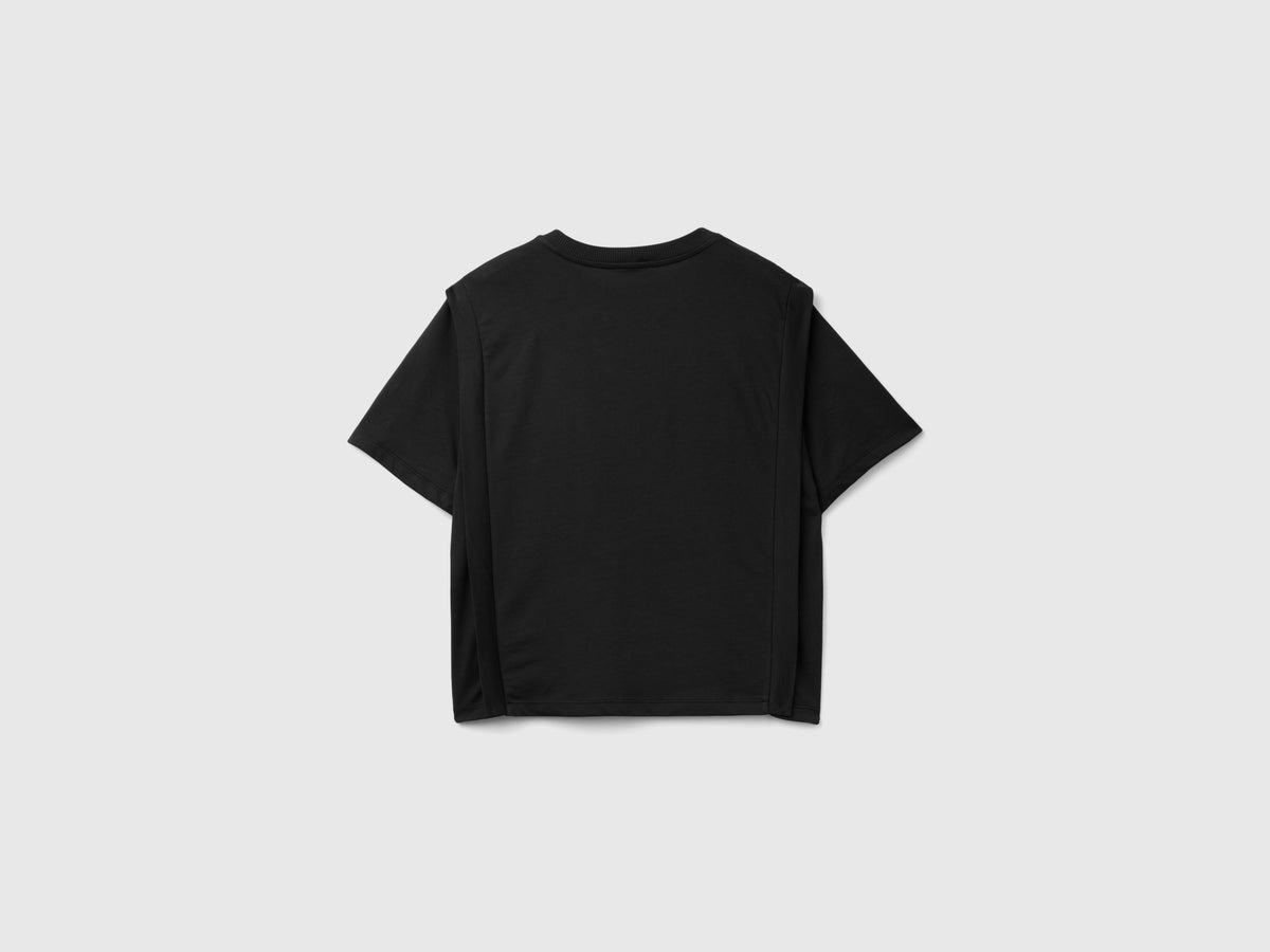 Regular fit T-shirt with pleats