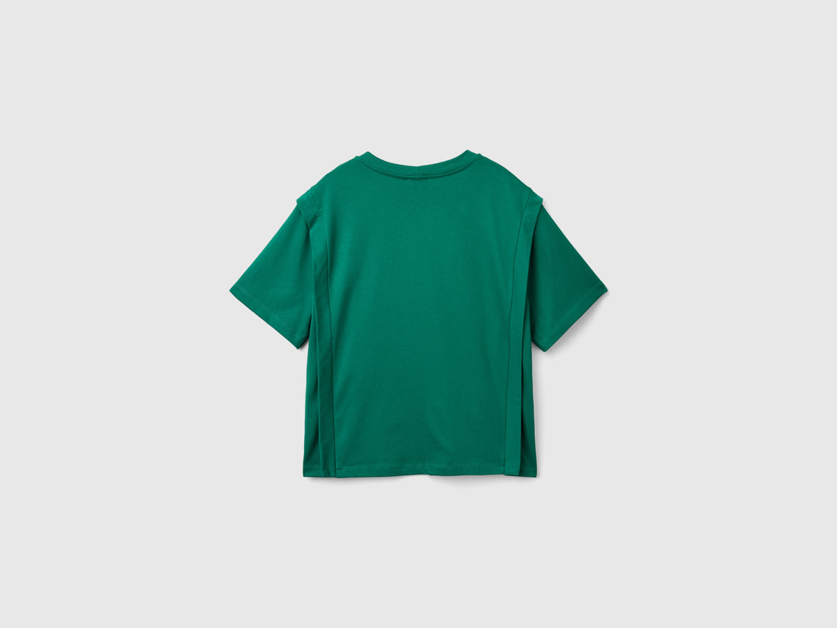 T-shirt regular fit con pieghe