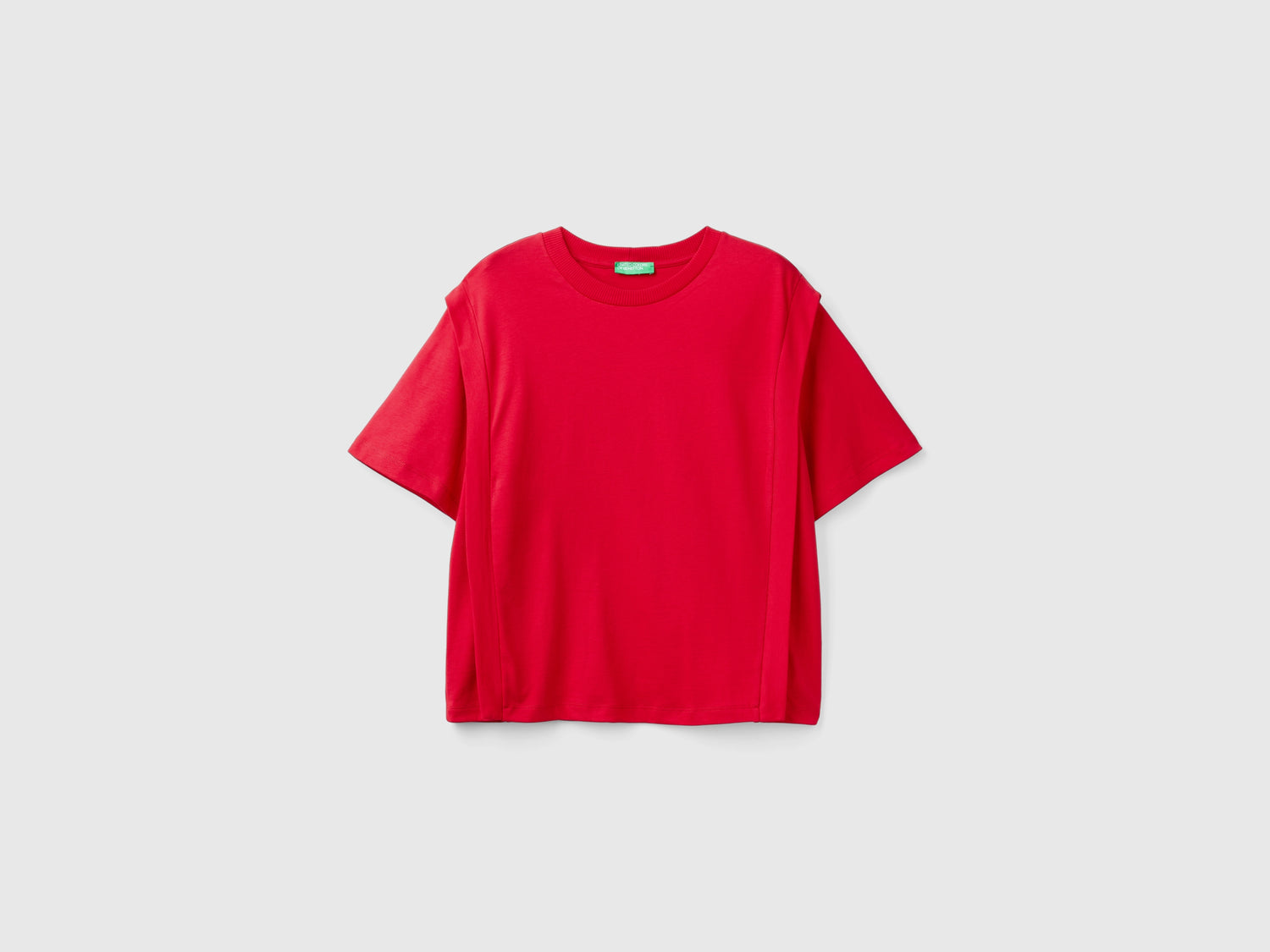 T-shirt regular fit con pieghe da donna rosso | Benetton Outlet