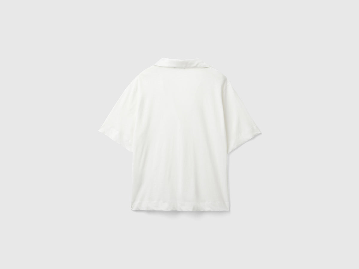 Polo in misto cotone e lino