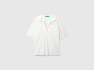 Polo in misto cotone e lino