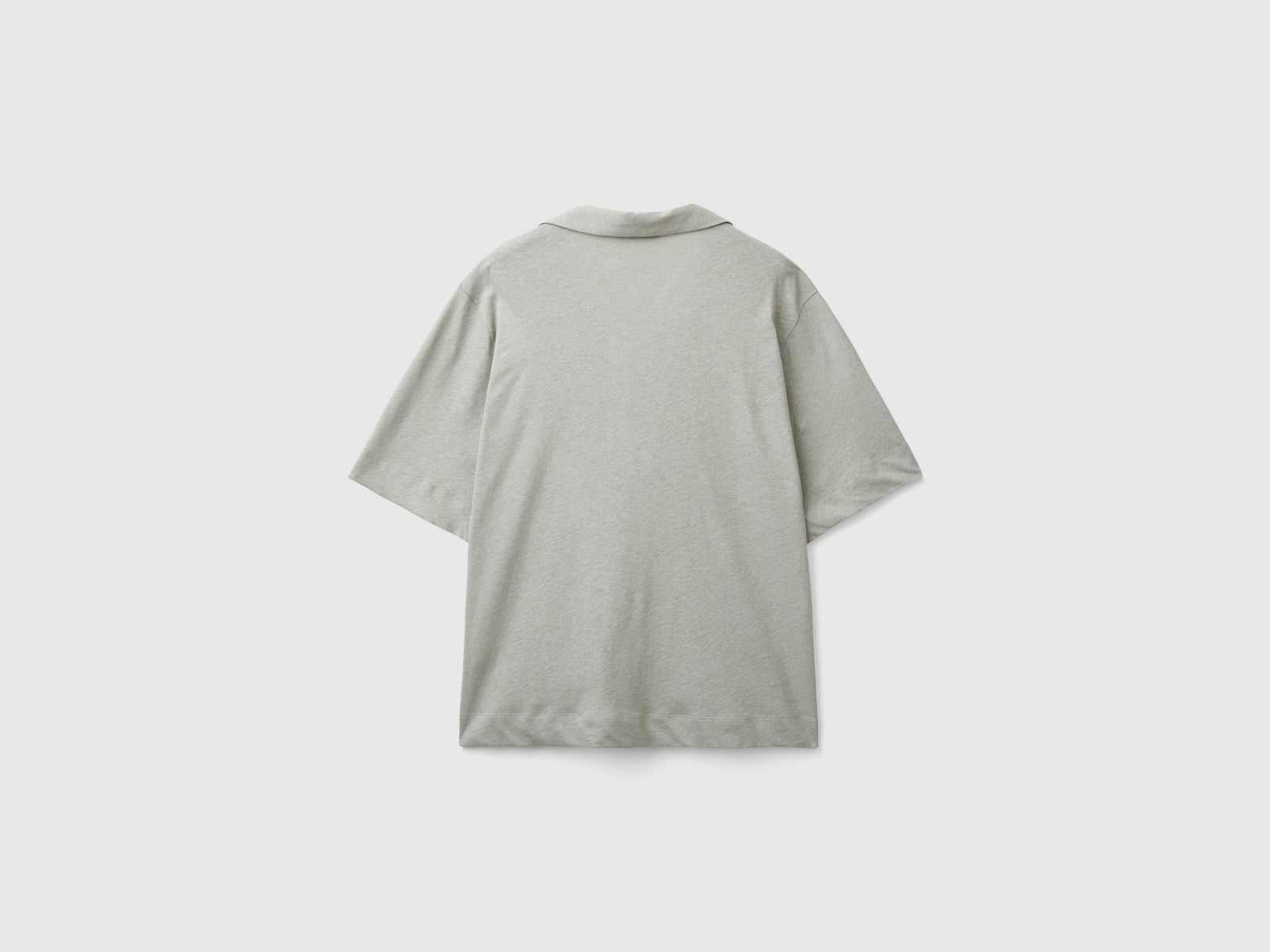Polo in misto cotone e lino da donna grigio 2 | Benetton Outlet