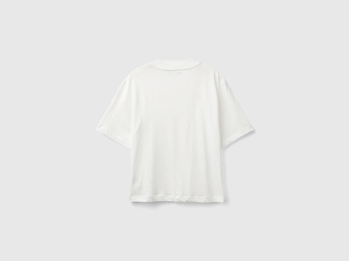 Linen blend cardigan-style T-shirt