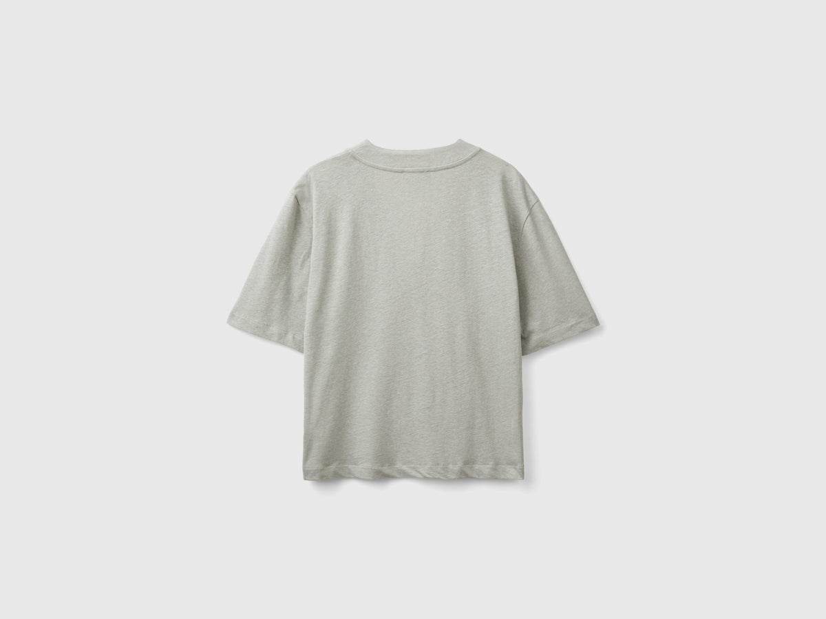 T-shirt stile cardigan in misto lino