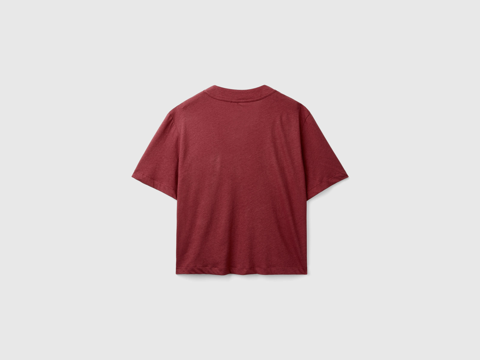 T-shirt stile cardigan in misto lino da donna bordeaux 2 | Benetton Outlet
