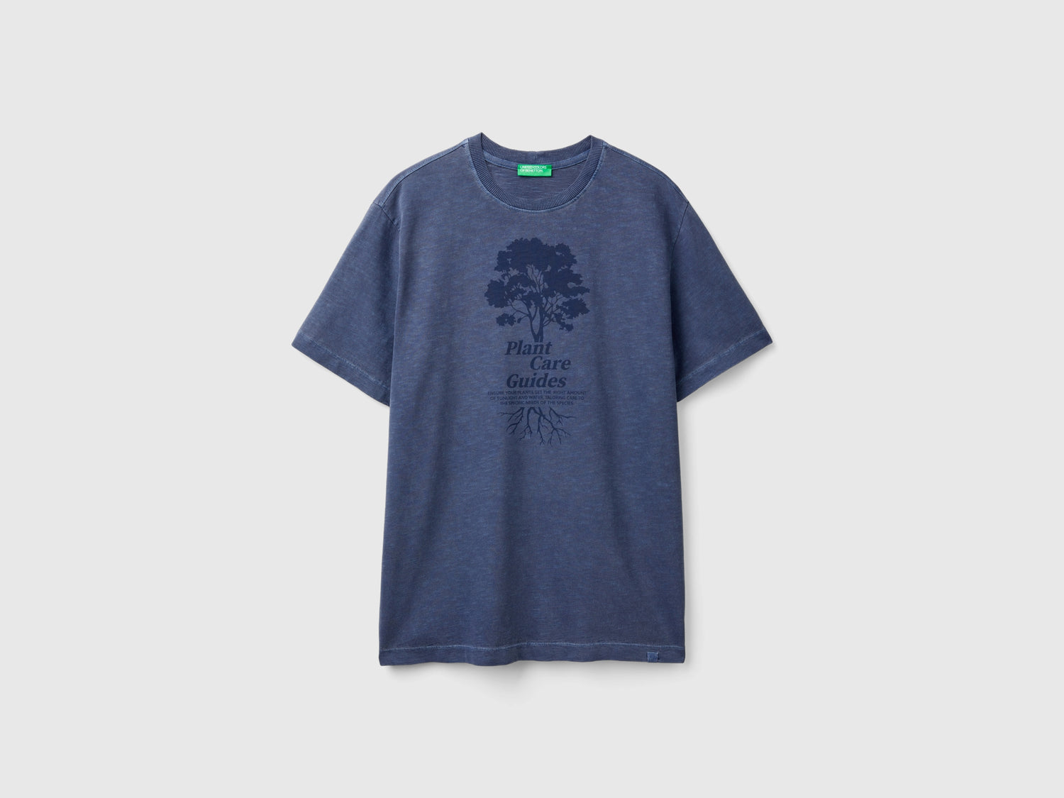 T-shirt con stampa 100% cotone da uomo blu scuro | Benetton Outlet