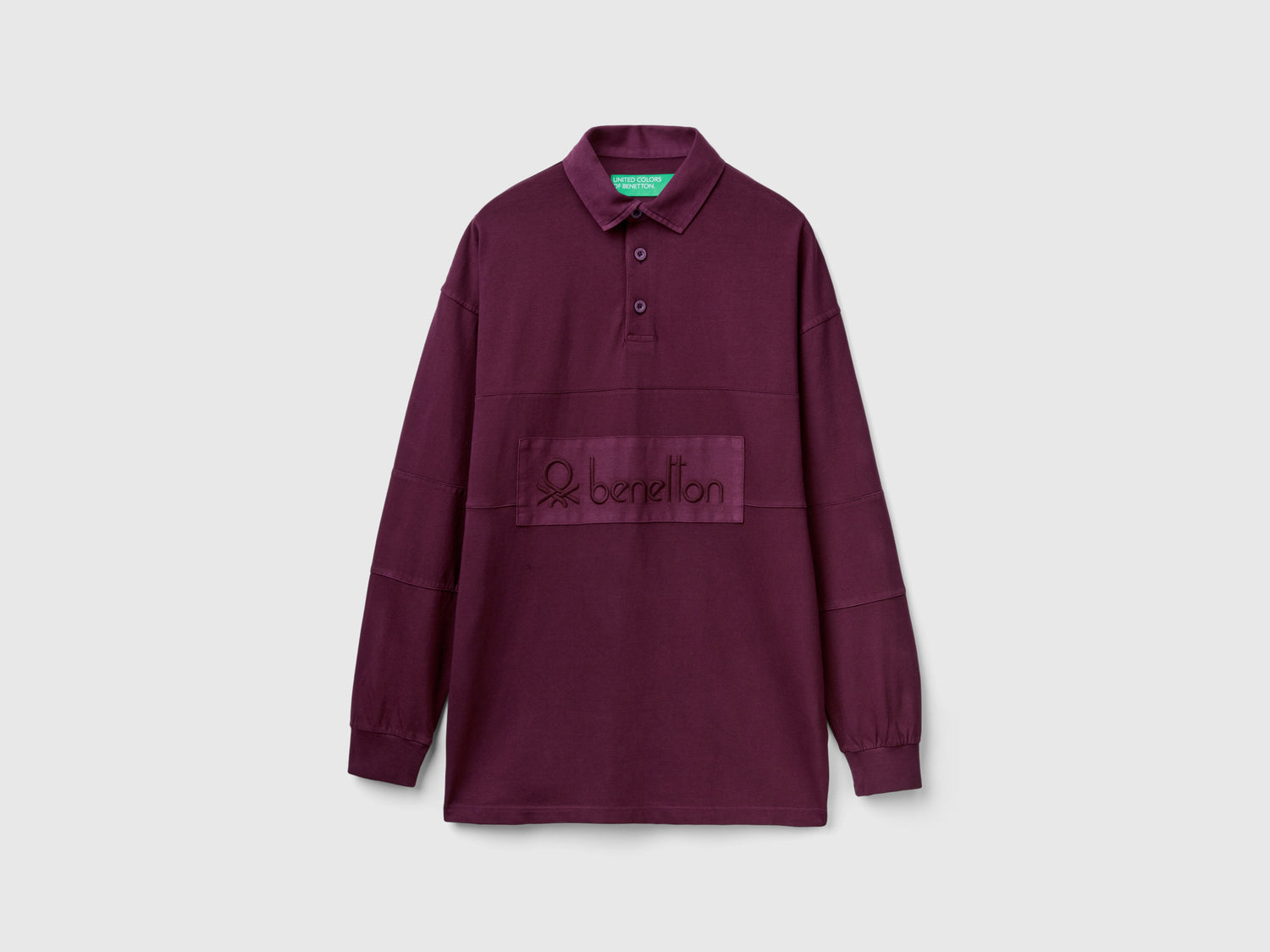 Polo de rugby de algodón puro da uomo malva scuro | Benetton Outlet