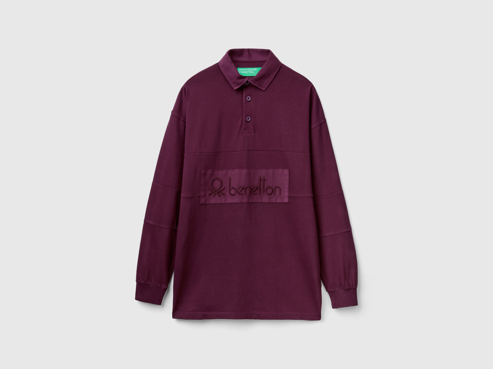 Polo rugby in puro cotone da uomo malva scuro | Benetton Outlet