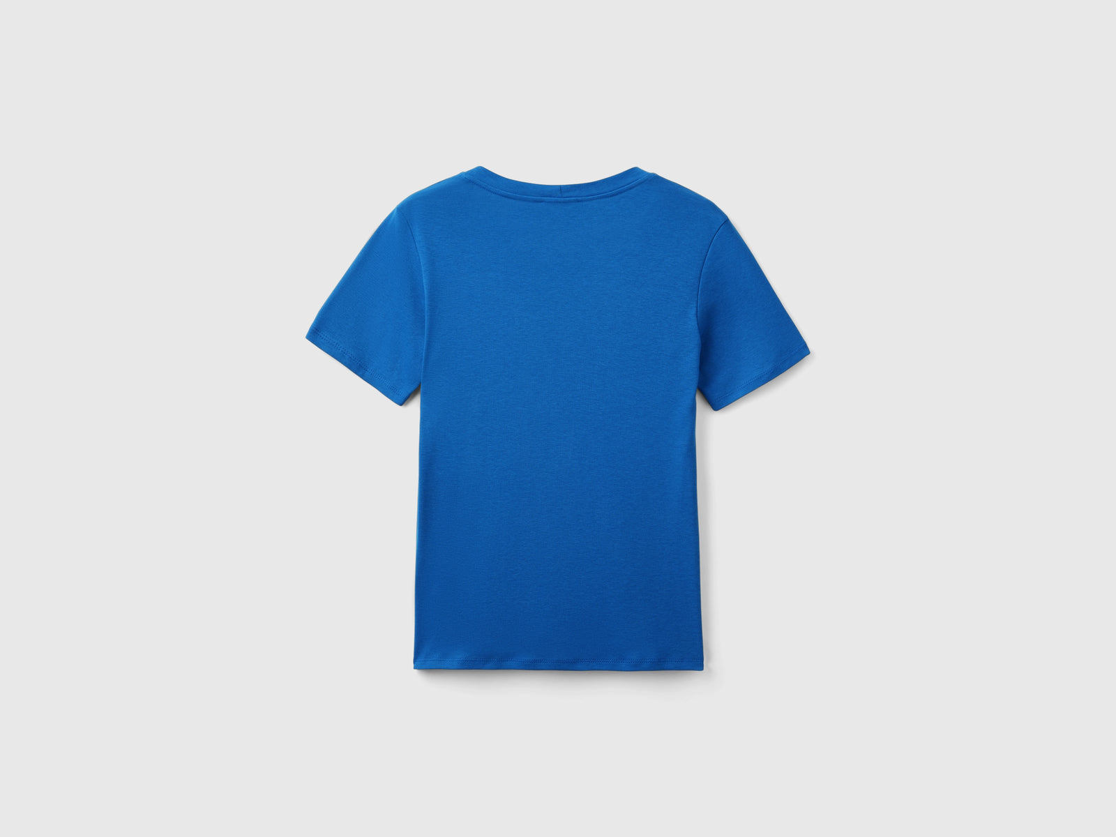 T-shirt manica corta in cotone a fibra lunga da donna avio 2 | Benetton Outlet