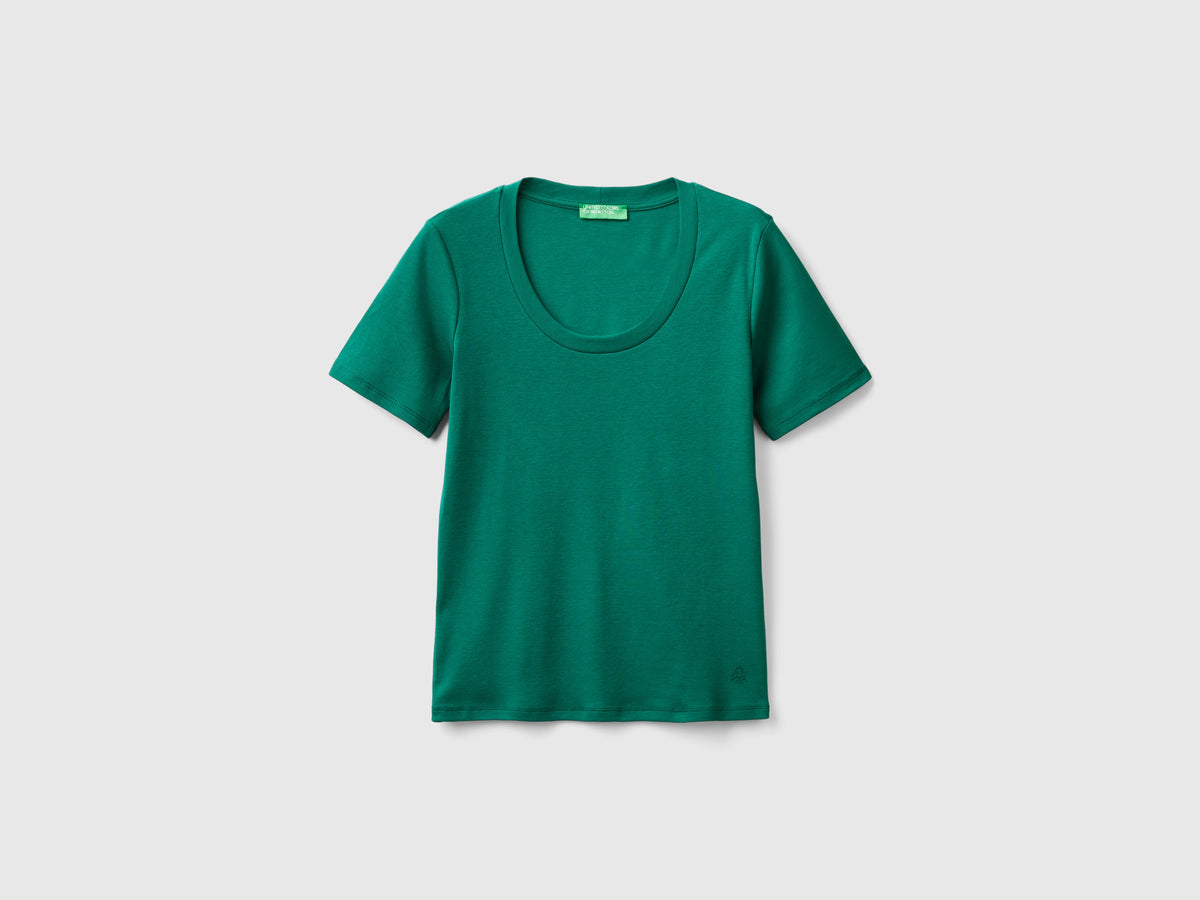 T-shirt manica corta in cotone a fibra lunga