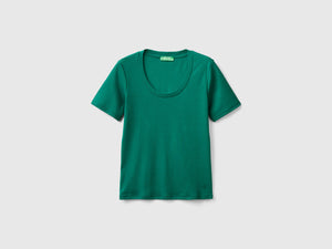 T-shirt manica corta in cotone a fibra lunga
